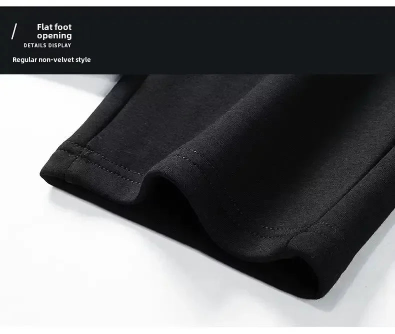 Men's Autumn/Winter Fleece-Lined and Thickened Sweatpants/Versatile Casual Straight-Leg Pants Loose-Fitzip U pocket Solid Color