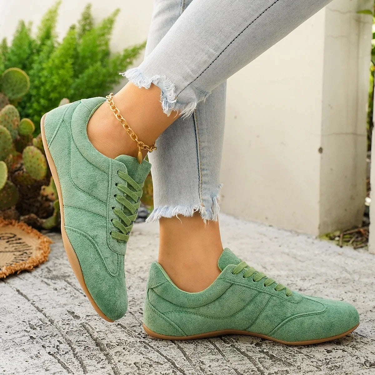 Women's Casual Flat-Soled Non-Slip Wear-Resistant Sport Spring/Autumn Round-Toe Soft And Comfortable Women Single Shoes