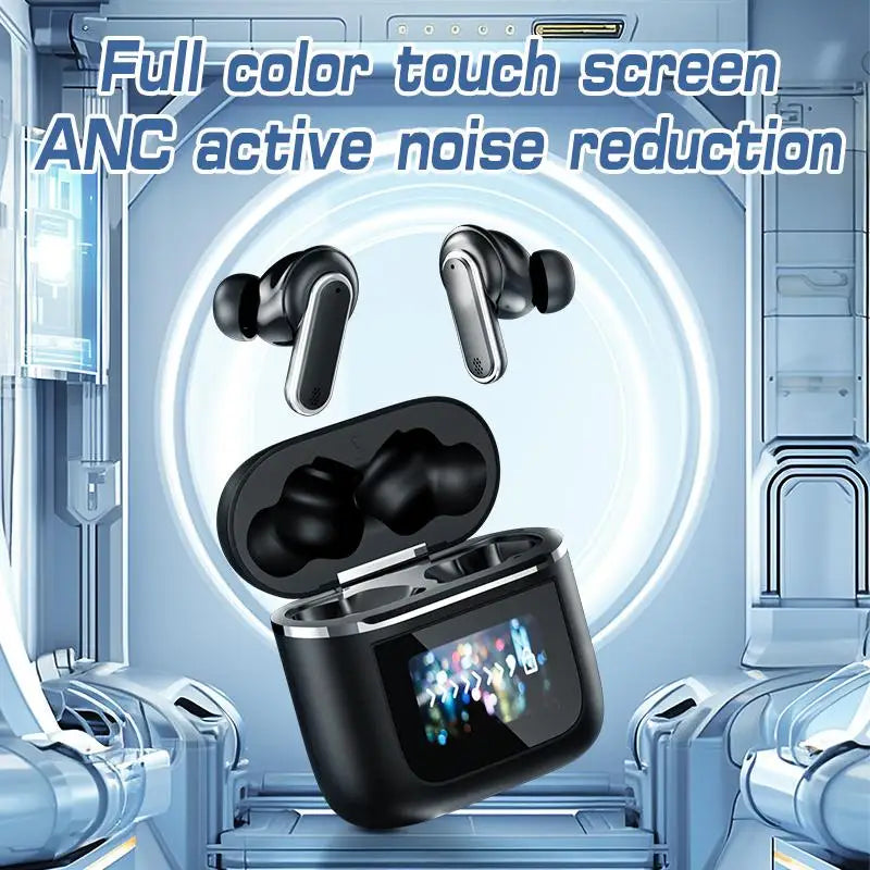 New Wireless Bluetooth earphones with multifunctional digital display screen/support earphone high aesthetic value earphone
