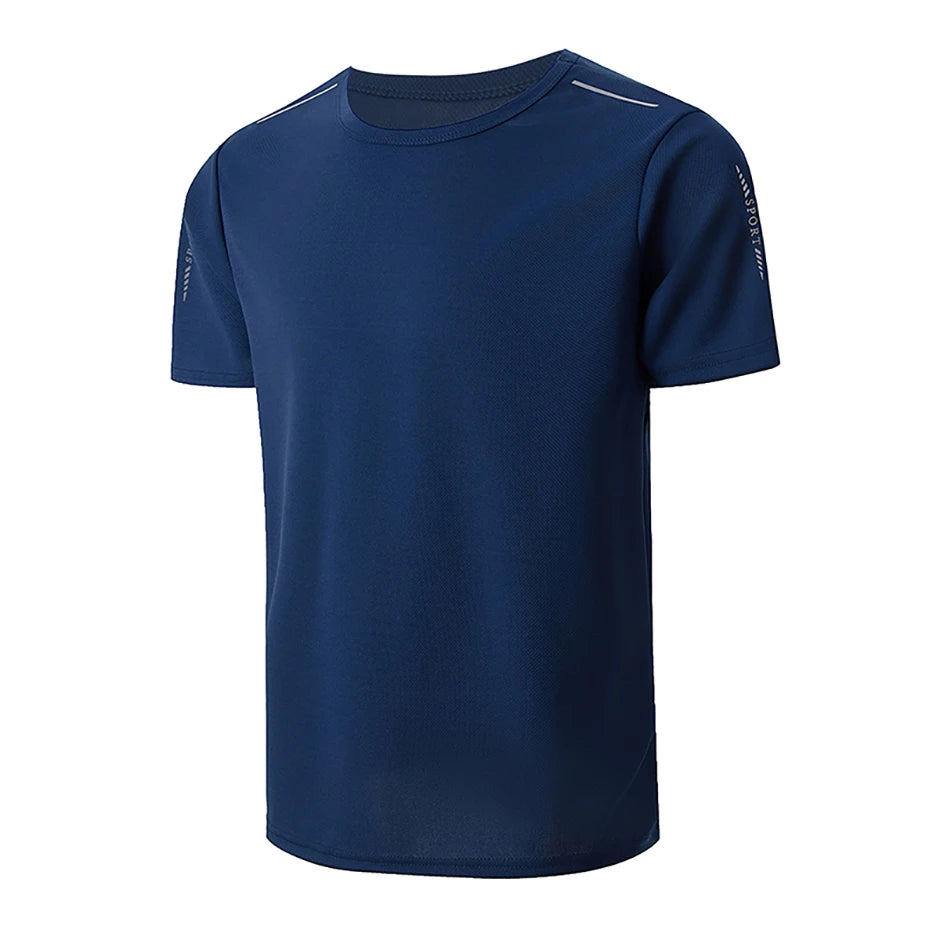 4/1 Pcs Men's Summer Multicolor Quick-drying Sports Short Sleeve/Loose Breathable Fitness Running Badminton T Reflective Strip