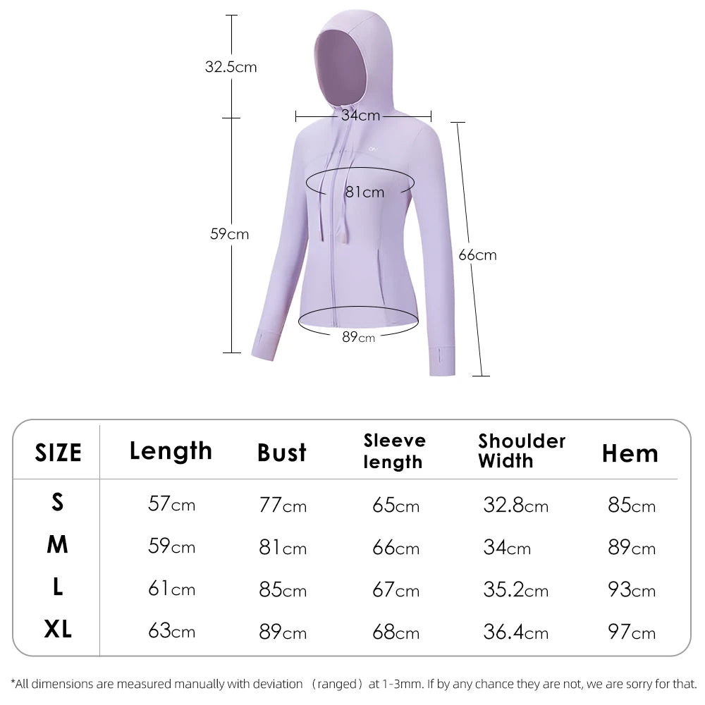 OhSunny Slim Fit Jackets Spring Summer New Coolchill-160 Sun Protection/Long Sleeve Yoga Coat for Women Outdoor Sports