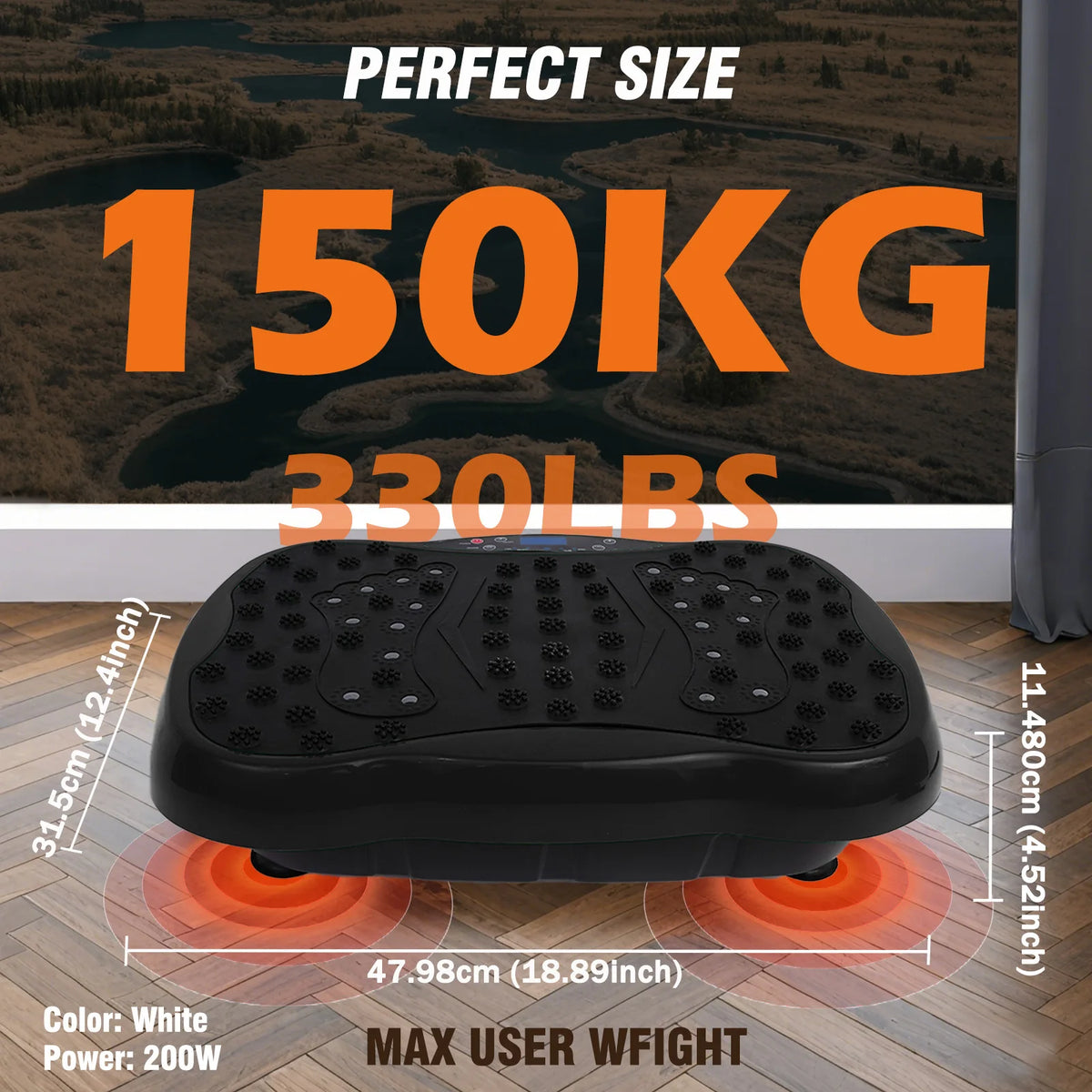 Full-Body Vibration Platform Exercise Machine Training Equipment/Vibrate Fitness Workout Resistance Bands Remote Control BT