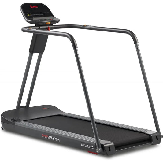 Sunny Health & Fitness Endurance Cardio Running Walking Treadmill/Extended Safety Handrails Low Wide Deck,