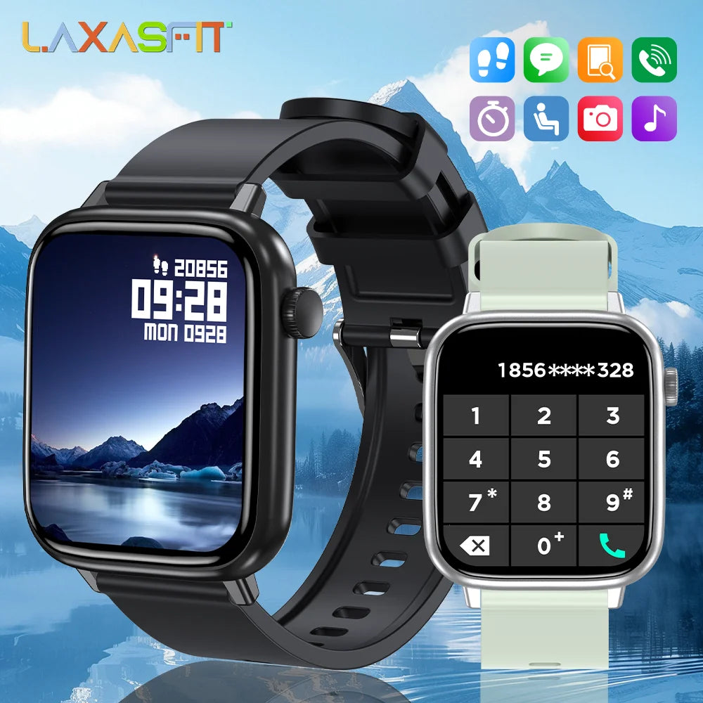 LAXASFIT New Smart Watch Bluetooth Call 24/7 Heart Rate Monitor/IP68 Waterproof 100+ Sport Mode Smartwatch for Men Women