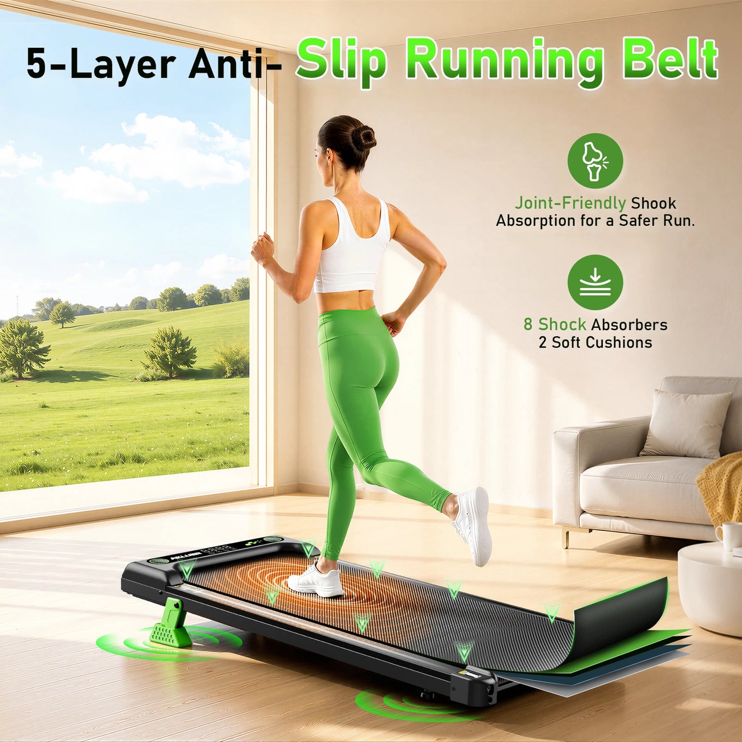 Akluer Walking Pad, Under Desk Treadmill with Incline for Home Office/2.5HP Portable Walking Treadmill with 300 Lbs Weight Capacity