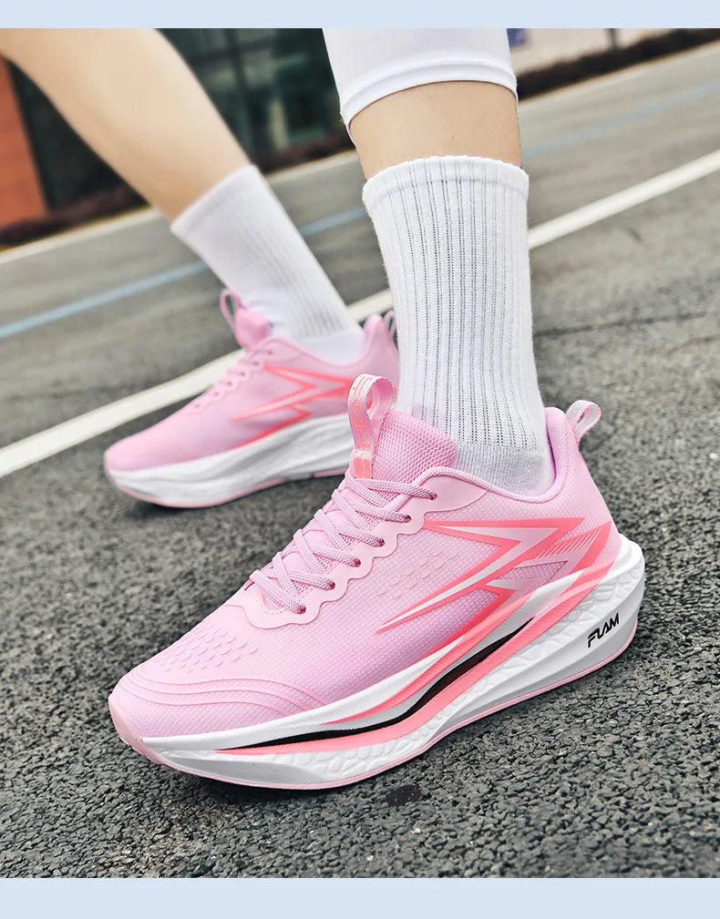 Men Running Shoes Speciality Marathon Sports Shoes Breathable/Lightweight Carbon Board Women's Trend Athletic Sneakers