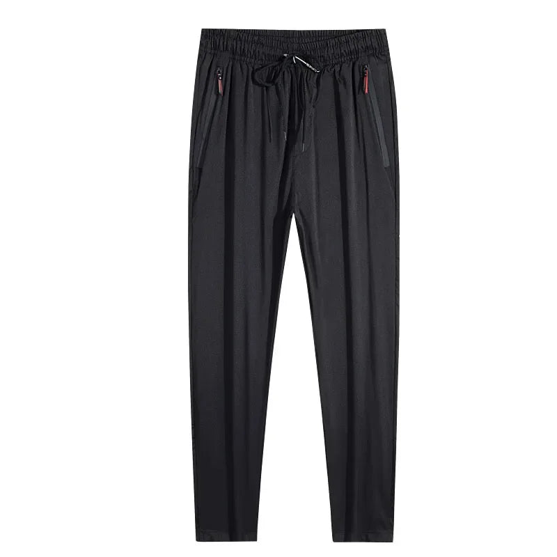 Men's Casual Pants Stretch Slim Fit Elastic Waist Classic Blue/Black Gray Male Brand Trousers Plus Size