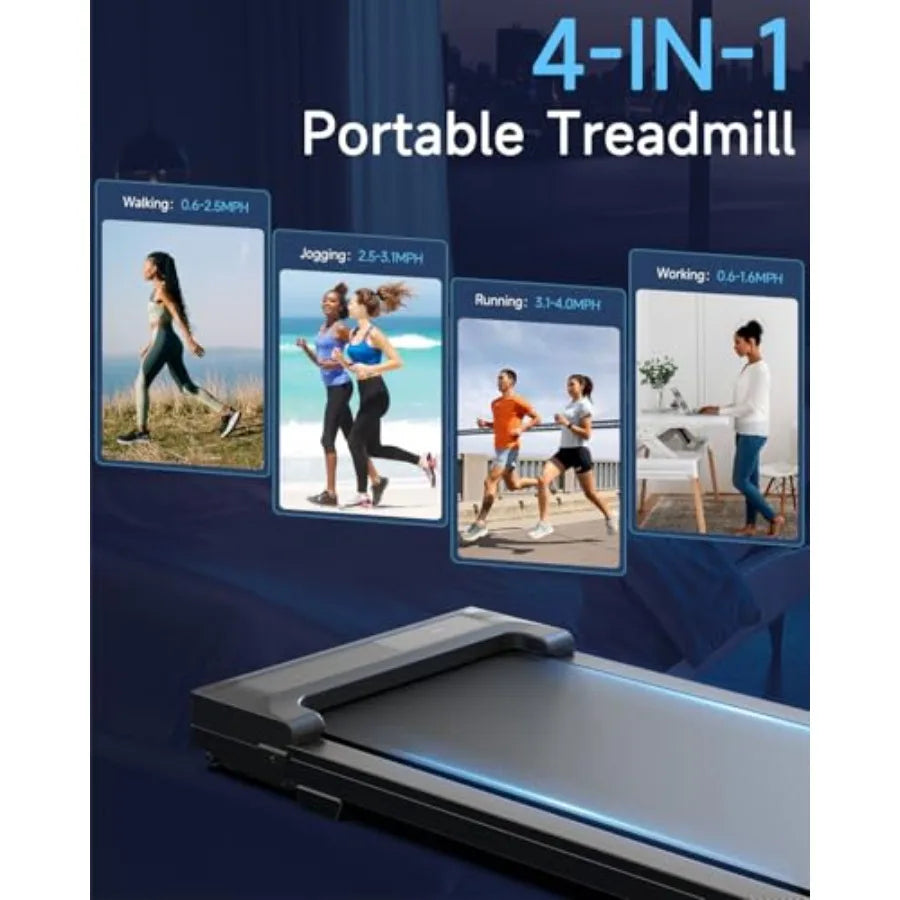 Walking Pad Treadmill for Home Office Use Portable Mini Compact/Under Desk Treadmill in Black Lightweight Slim Design