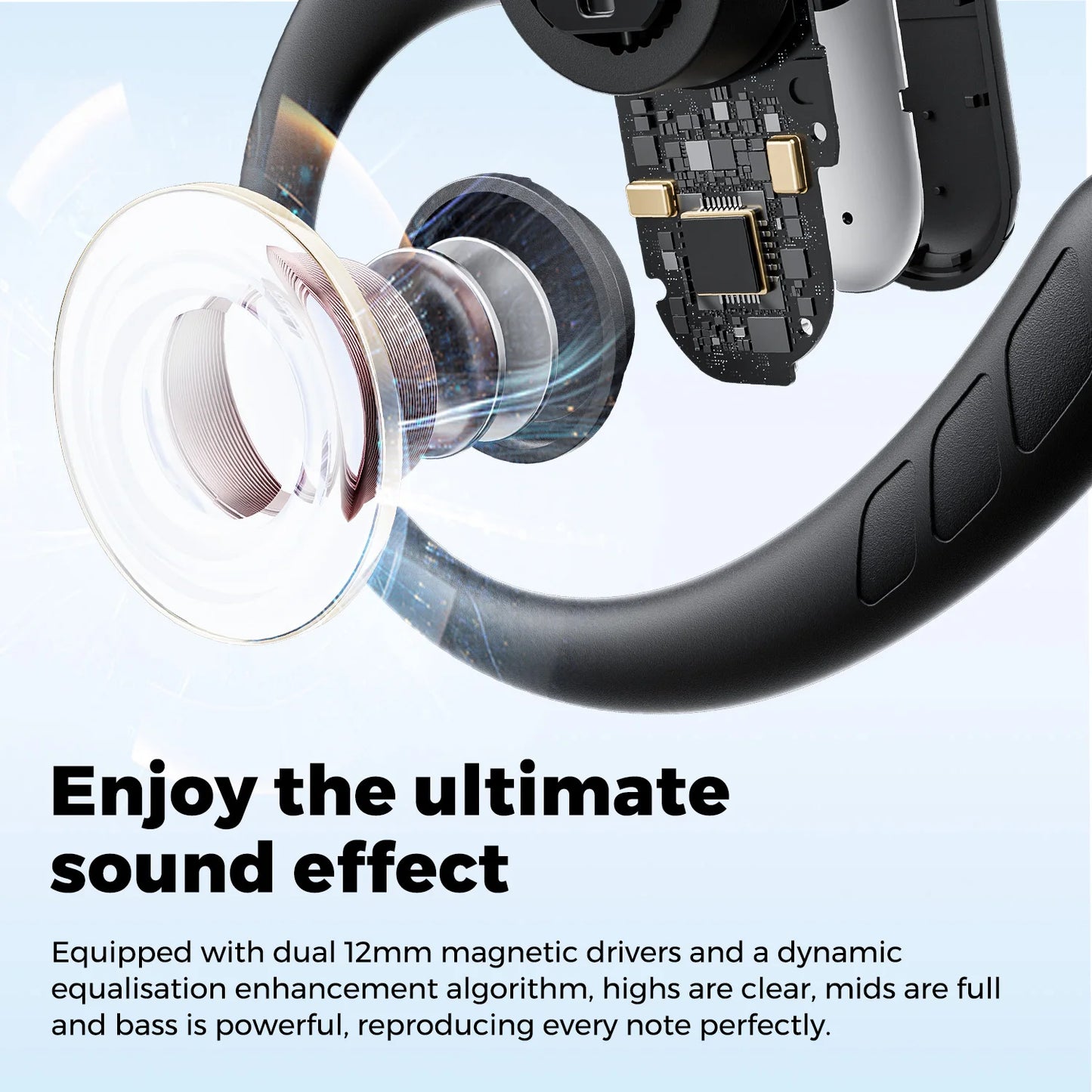 SoundPEATS Breezy Open-Ear Wireless Earphone Bluetooth 5.4 Earbuds/With 4 Mic AI call Noise Reduction, Multipoint Connection