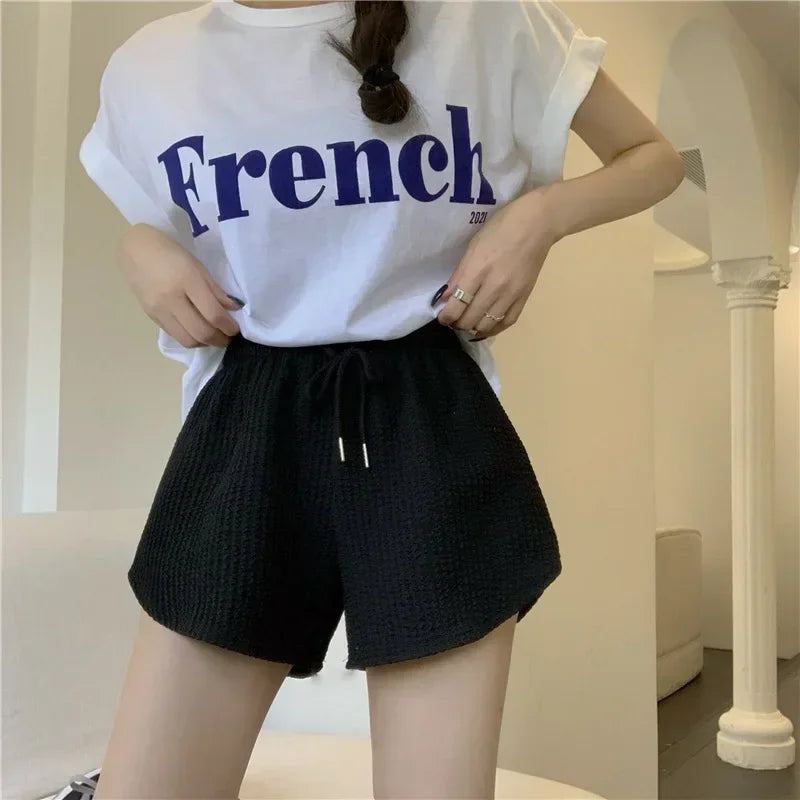 Women Gym Fitness Running Shorts Women's Summer Thin Style Loose/Casual Large Size Wide Leg High Waist A-word Sports Hot Pants