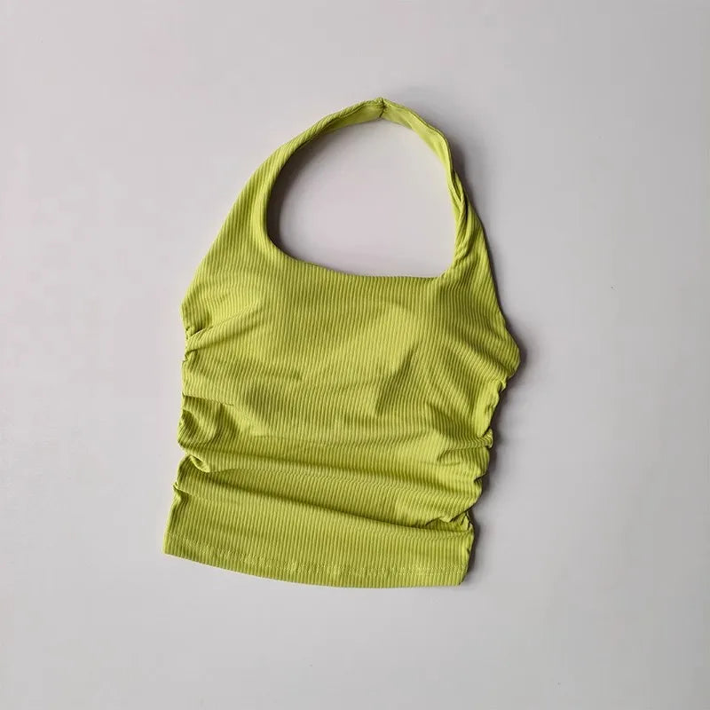 Women's Hanging Neck Sports Vest Sports Bra Integrated Padded Sports Top/Sports Vest Gym Underwear Yoga Bra Top