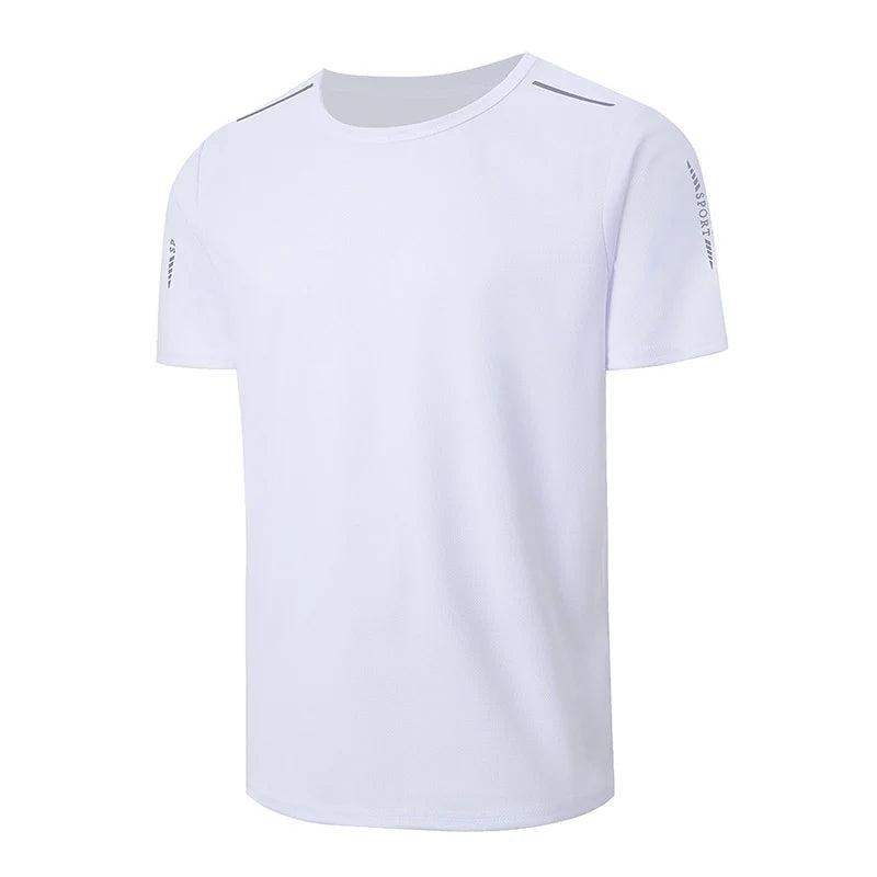 4/1 Pcs Men's Summer Multicolor Quick-drying Sports Short Sleeve/Loose Breathable Fitness Running Badminton T Reflective Strip