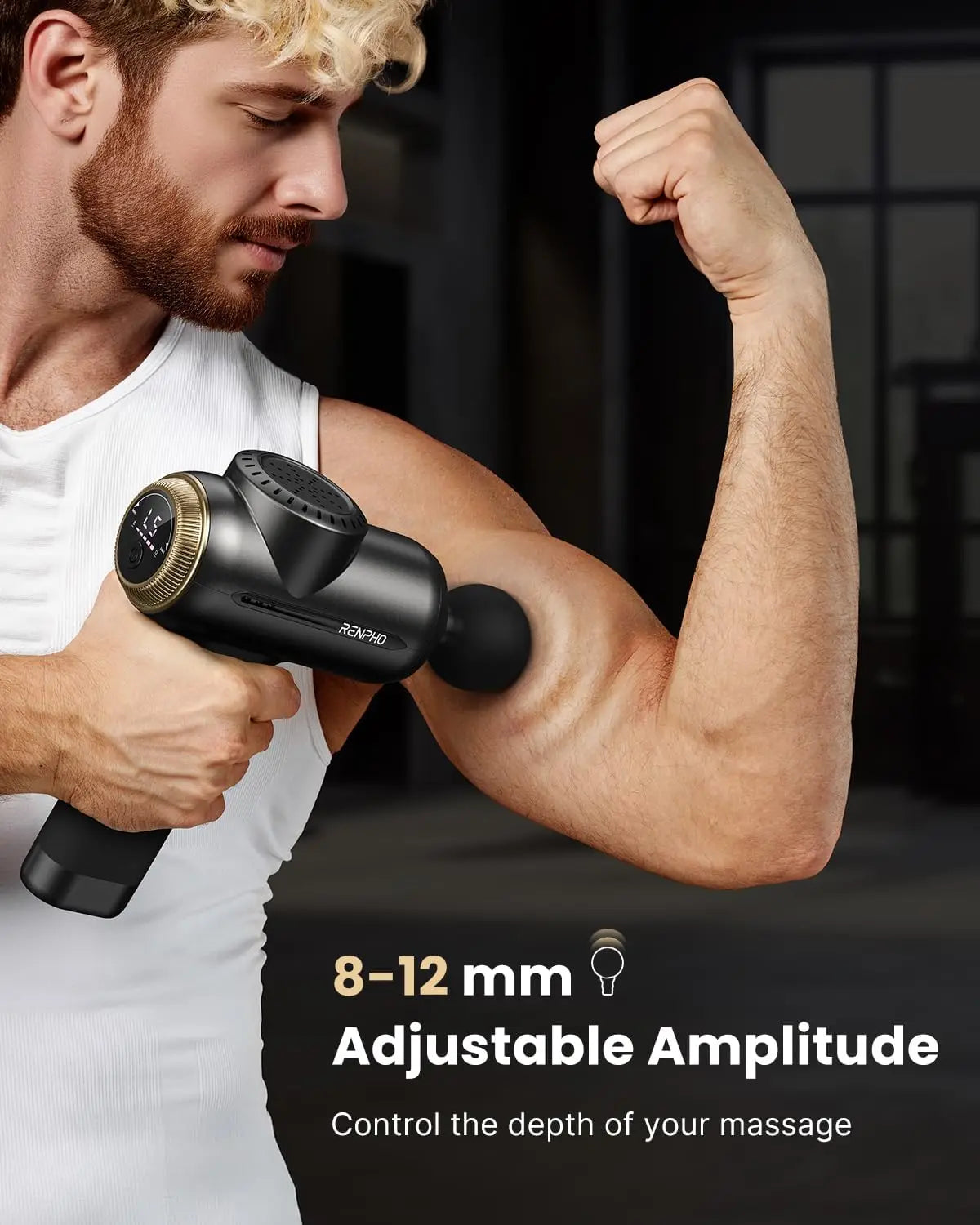 Massage Gun with 8-12mm Adjustable Amplitude/Mini Thermal Massage Gun with Heat