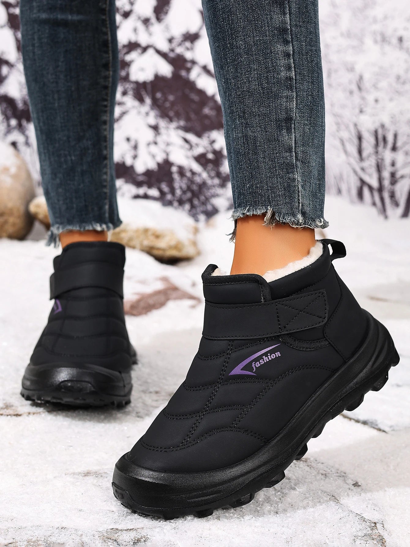 Women's cotton shoes for winter warm and comfortable casual/and versatile waterproof and anti-slip wear-resistant