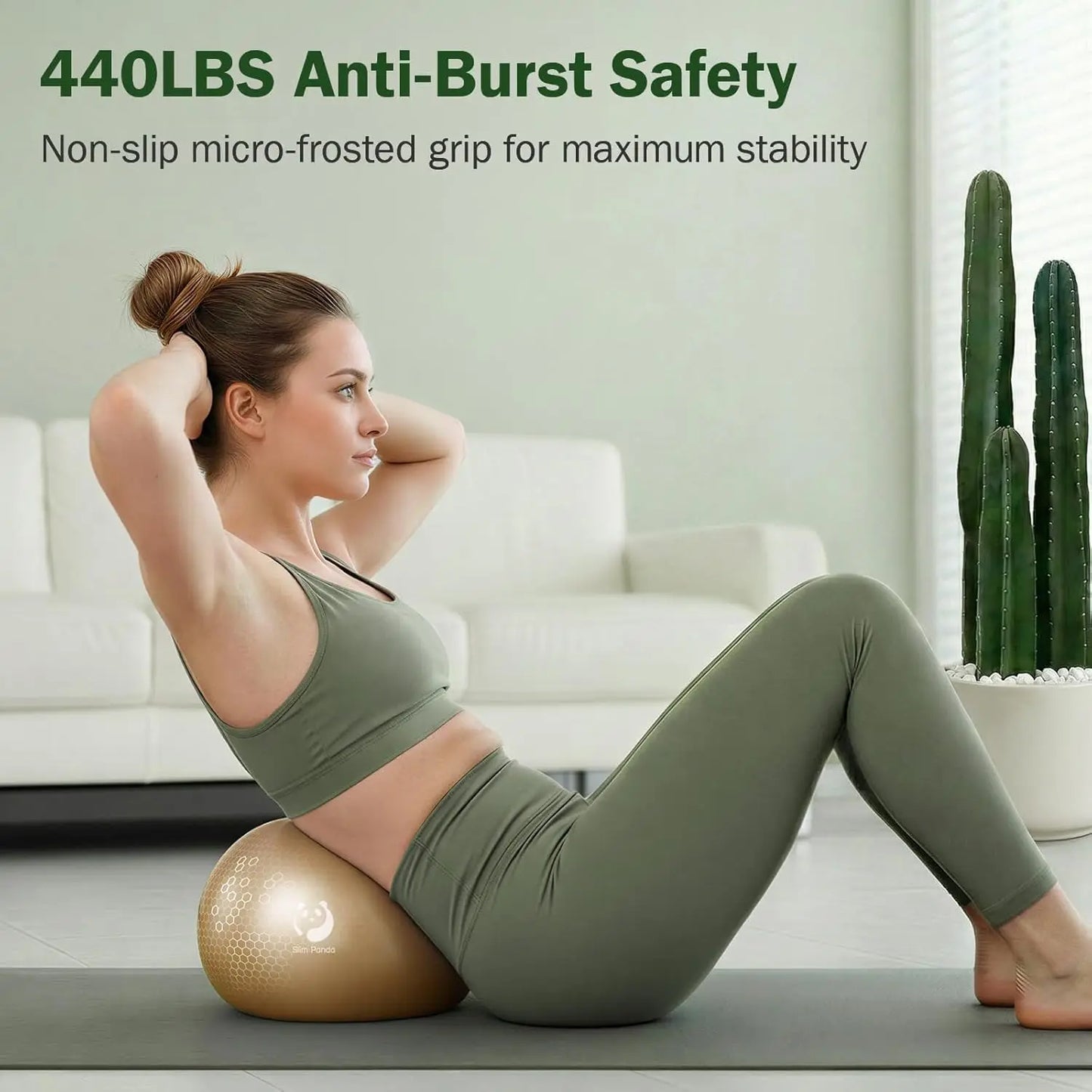 9 Inch Mini Exercise Ball, Anti Burst Pilates Ball/for Yoga Stability Core Strength Physical Therapy