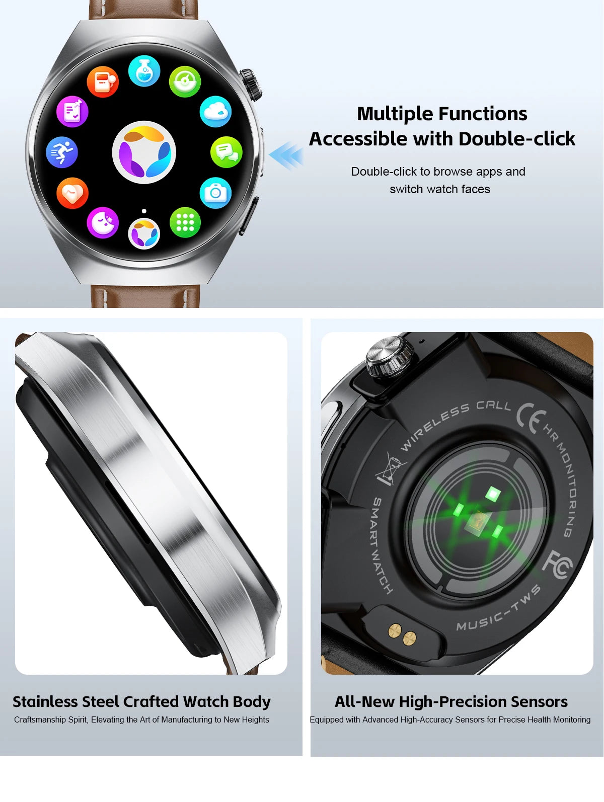New Smart Watch Headset Two In One Wireless Bluetooth Dual Earbuds/Call Health Monitor Sport Tracker Smartwatch IOS