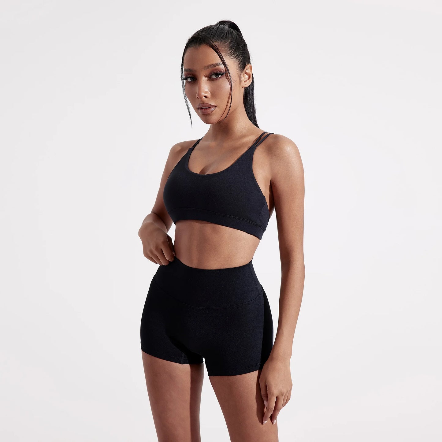 Solid Color Cross Fitness Bra Soft High Strength Women Tight Sport Top/Comprehensive Training Gym Yoga Underwear With Chest Pad