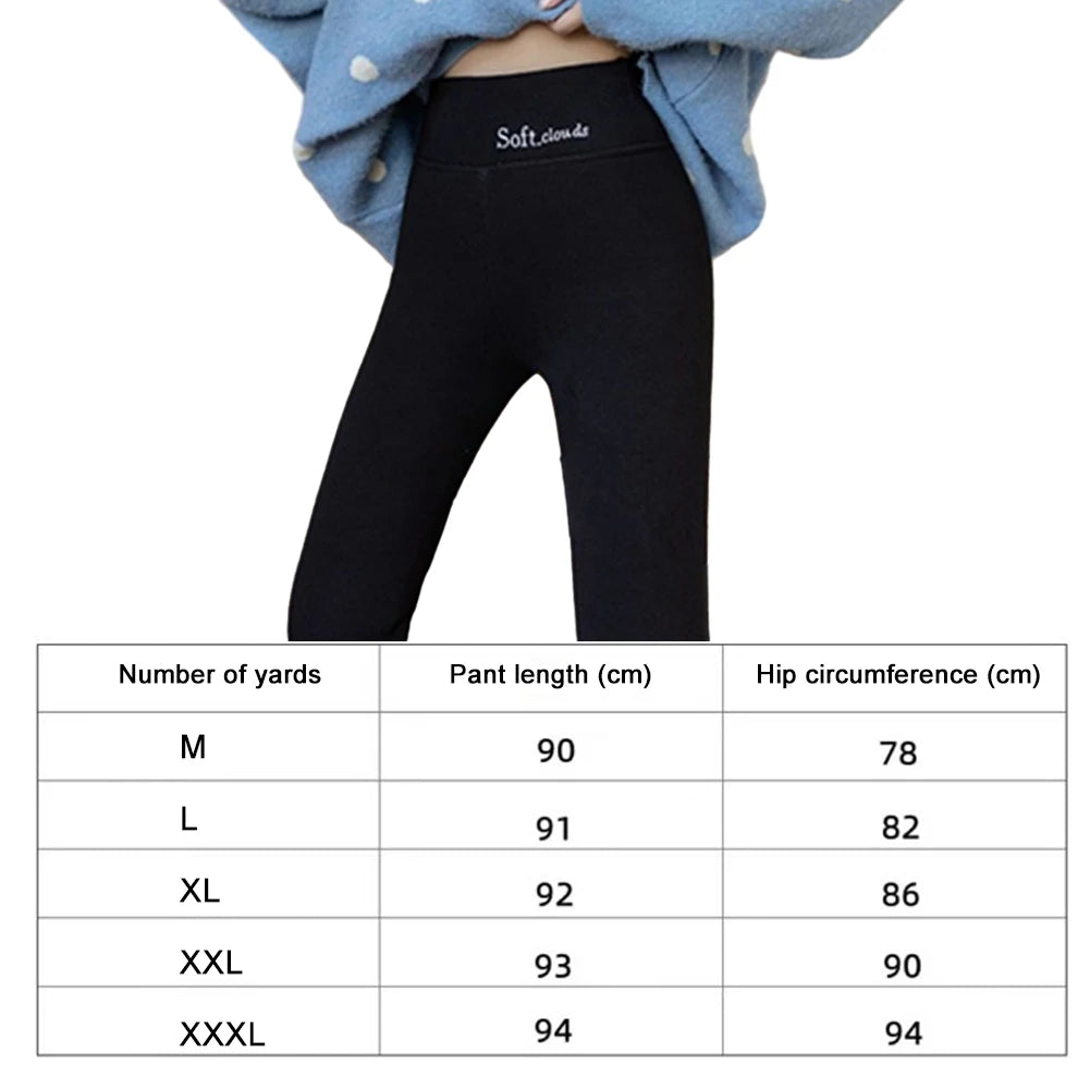 Fleece Lined Leggings Fleece Lined Tights/Thickened Thermal Leggings Solid Soft Clouds
