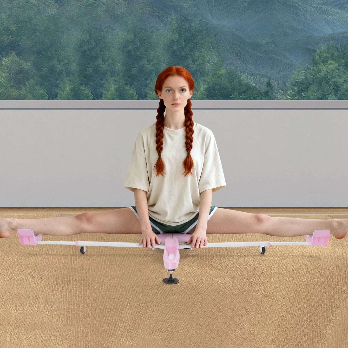 180° Adjustable Leg Stretch Machine 7-Position Fitness Stretcher/for Dance/Yoga/Sports Durable Steel & ABS Frame