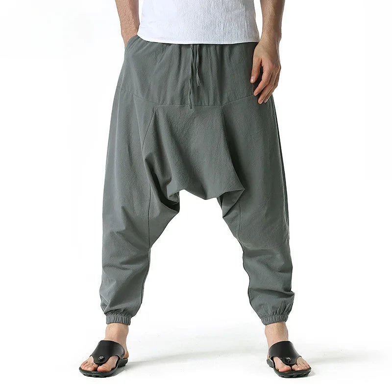 New Men Harem Pants Sweat wear Baggy Casual Yoga Loose Cotton/Sport Jogging Pants Cross Pants for Men Streetwear