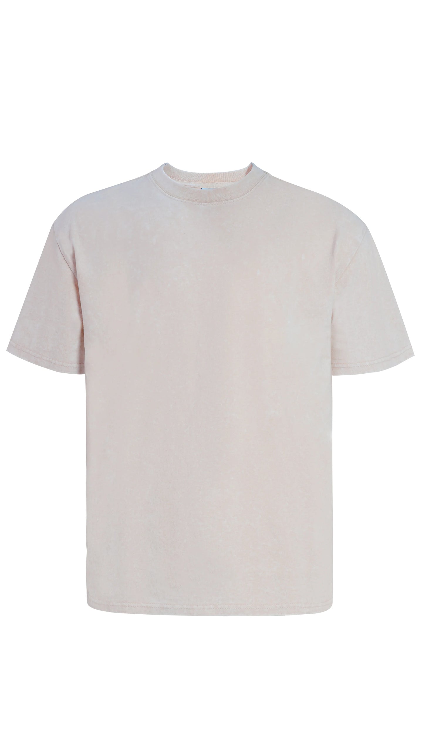 Men's 220g cotton washed T-shirt Retro heavyweight short sleeved/casual shirt solid color round neck short sleeved shirt