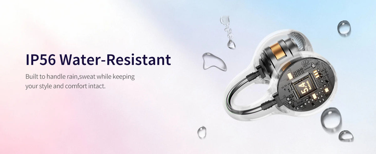 SayRose RJ-65 Fashion Open Ear Bluetooth Earbuds V5.4 ENC Call/Noise Reduction Bag Style Charging Case Wireless Headphones