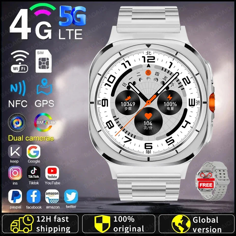 Watch7 Ultra Smart Watch Video Call Smartwatch 4G/5G Sim Card/GPS WIFI Rotary Camera Global Calling Google map Watch