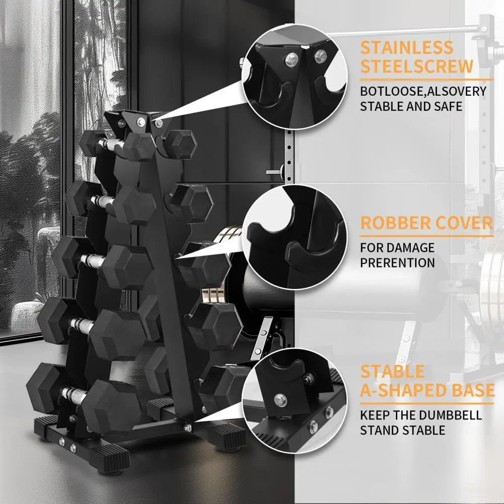 5-Tiers Dumbbell Rack Home Sports Fitness Equipment/Storage Holder Weight Support Dumbbell Floor Bracket Space Saver