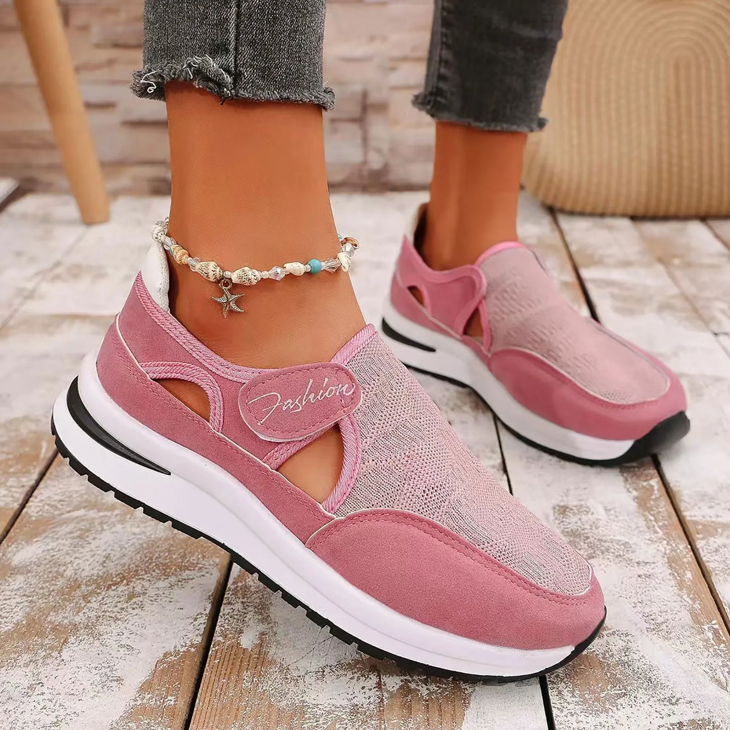 Women Sports Shoes Comfortable Soft Sole Flat Bottomed Low Cut/Mesh Breathable Women Casual Shoes Walking Sneakers