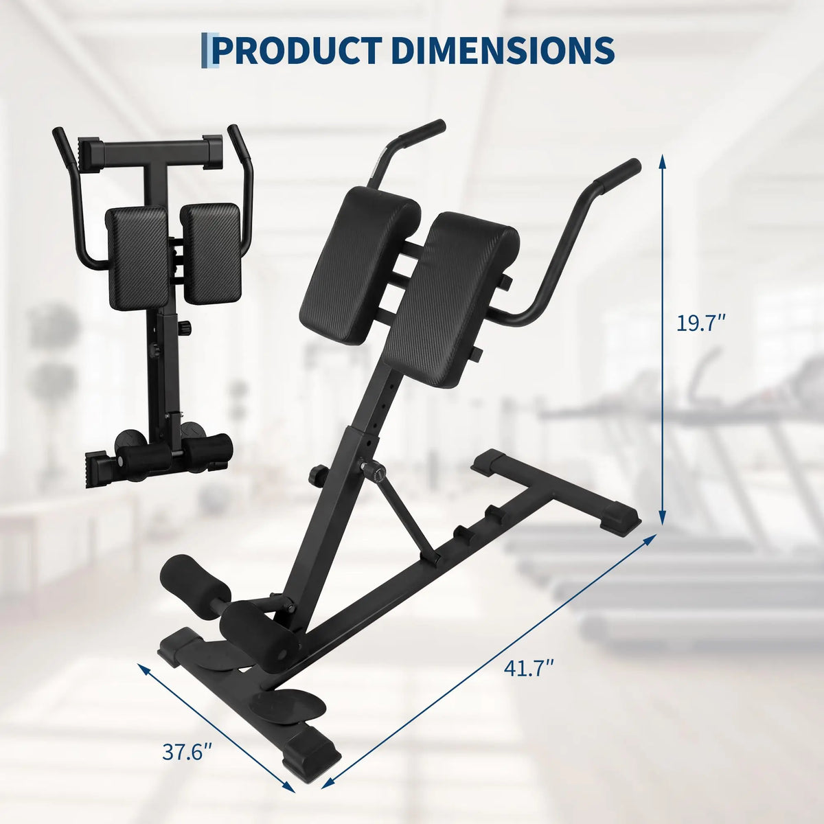 Roman Chair Hyperextension Bench For Home Gym 330 lb Capacity/Adjustable Back Extension Machine For Glutes Abs Core Hamstrings