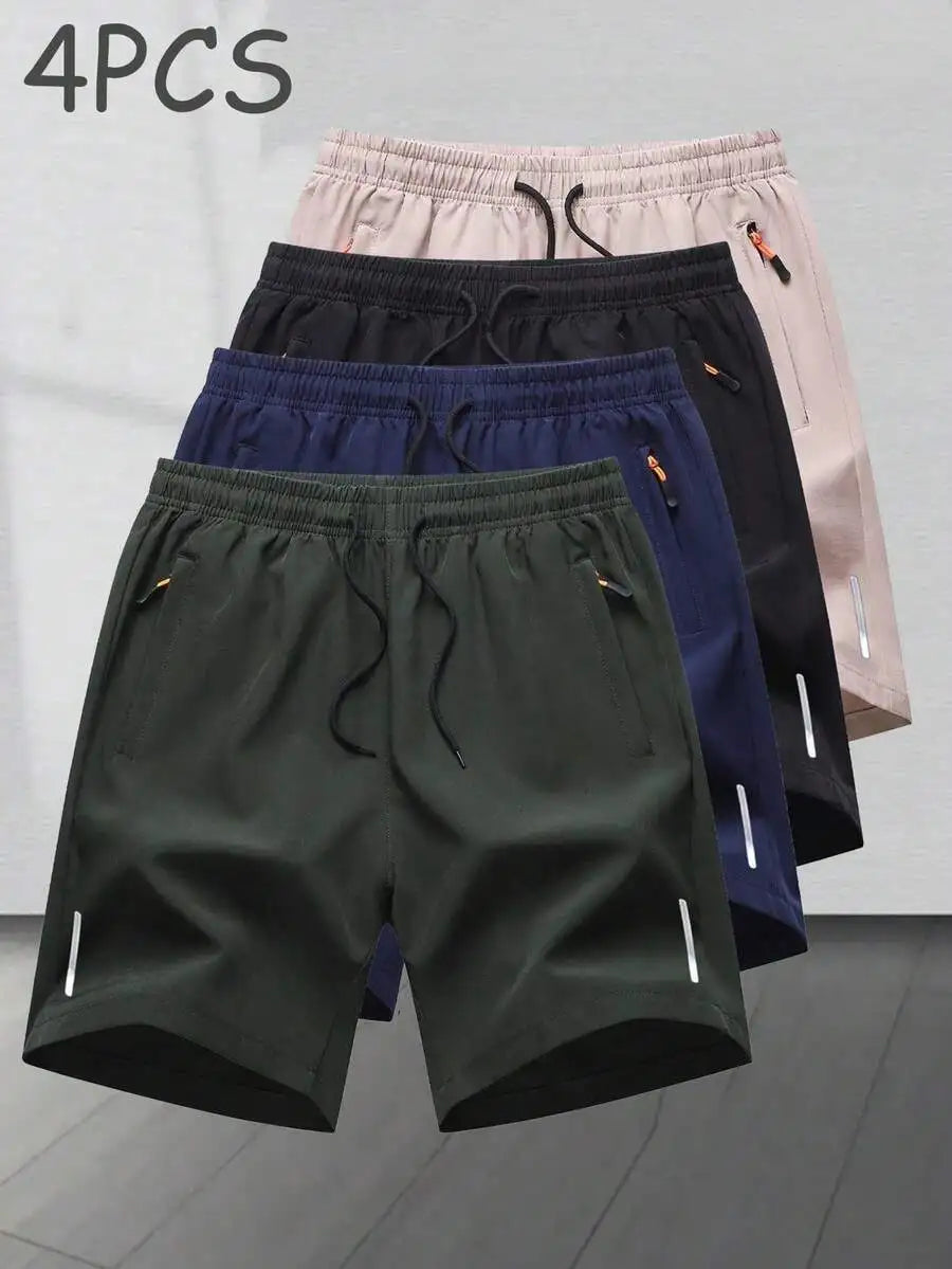 4pcs/Set Men's Casual Sports Shorts Loose Running Fitness/Training Breathable Bermuda Shorts Outdoor Beach Pants
