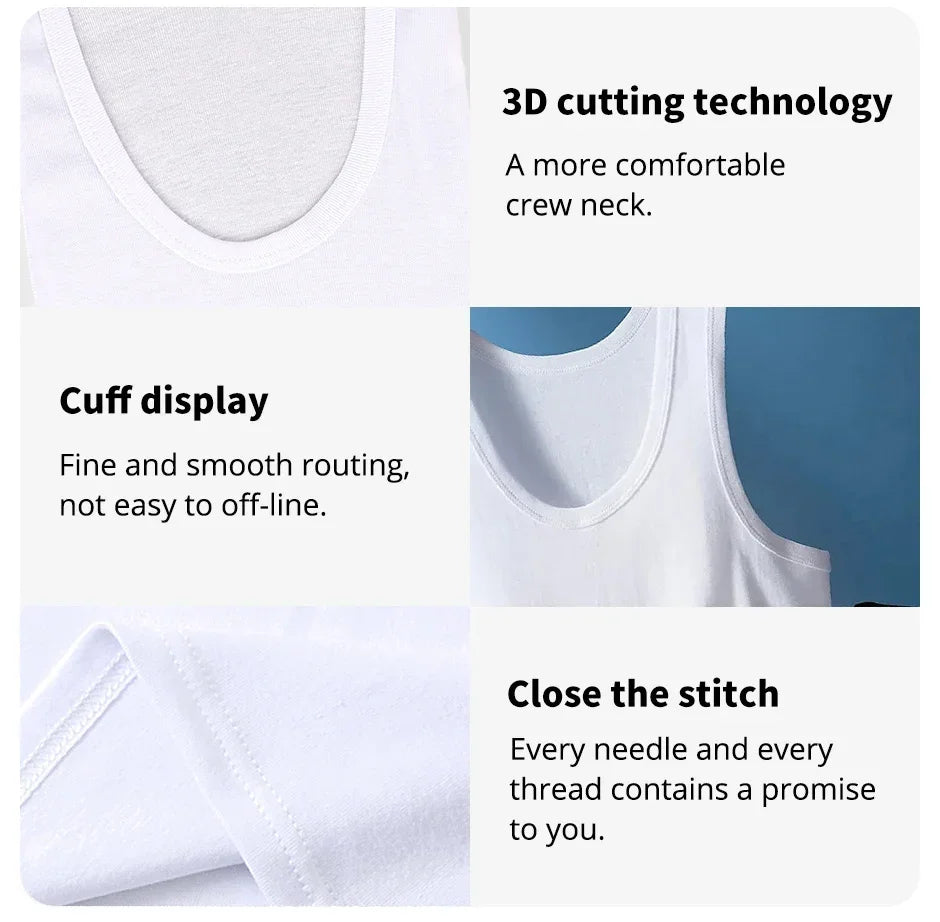 Men's solid color basic cotton narrow shoulder vest fashion/casual men's T-shirt sports fitness Joker round neck youth vest