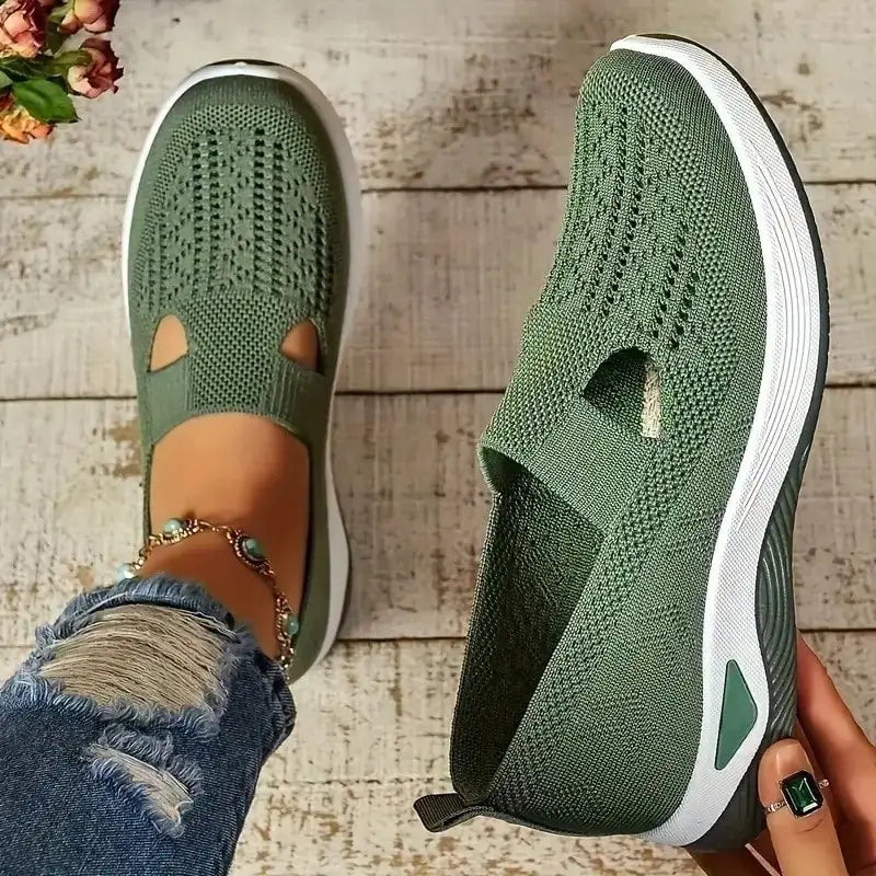 Women's Orthopedic Comfort Slip on Sneakers With Arch Support/And Skin-Friendly Foam Lightweight Walking Shoes Soft Cushioning