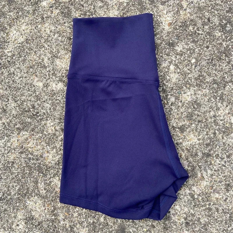 Solid Color Women Fitness Sport Shorts High Waist Athletic Yoga Shorts/Leg Cycling Comprehensive Training Jogging Squat