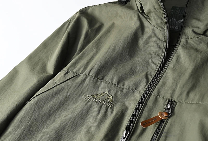Windbreaker Men Tactical Jacket Waterproof Outdoor Hooded Coat/Sports Military Size S-5XL Field Climbing Thin Outwear