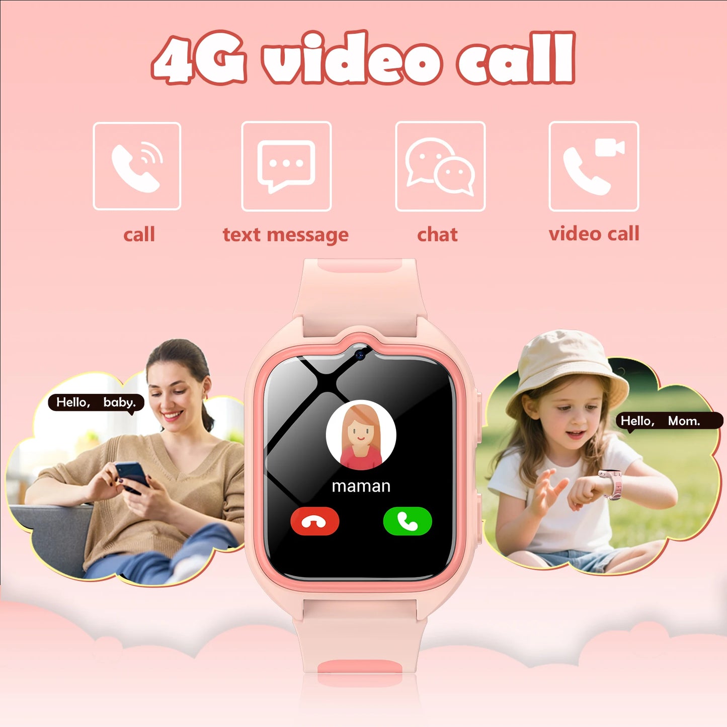 Blackview Z30 Kids Smart Watch Waterproof Video Monitor Tracker/4G Call SOS GPS Location Digital Watches for Children