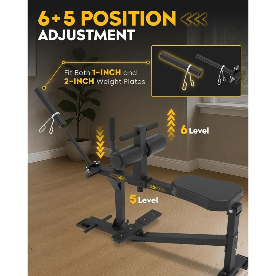 Seated Calf Raise Machine for Home Gym Adjustable Steel Calf/Workout Equipment in Black with High-Resistance Spring for Effect