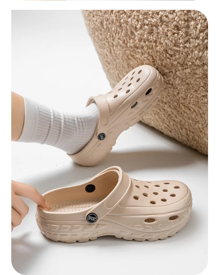 Summer Women Clogs Female Sandals Thick Bottom Home Slides/Soft EVA Dry Wedges Platform Garden Shoes Beach Sandals Home Slippers