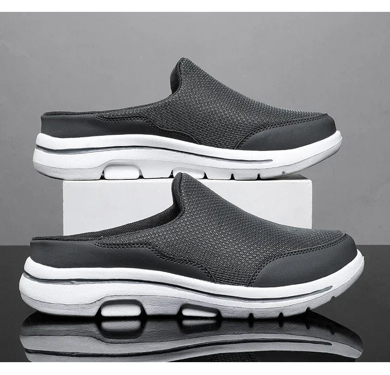 Men Slippers Summer Breathable Home Indoor Slippers Men Thick/Bottom Slides Fashion Couple Walking Shoes Plus Size 39-48