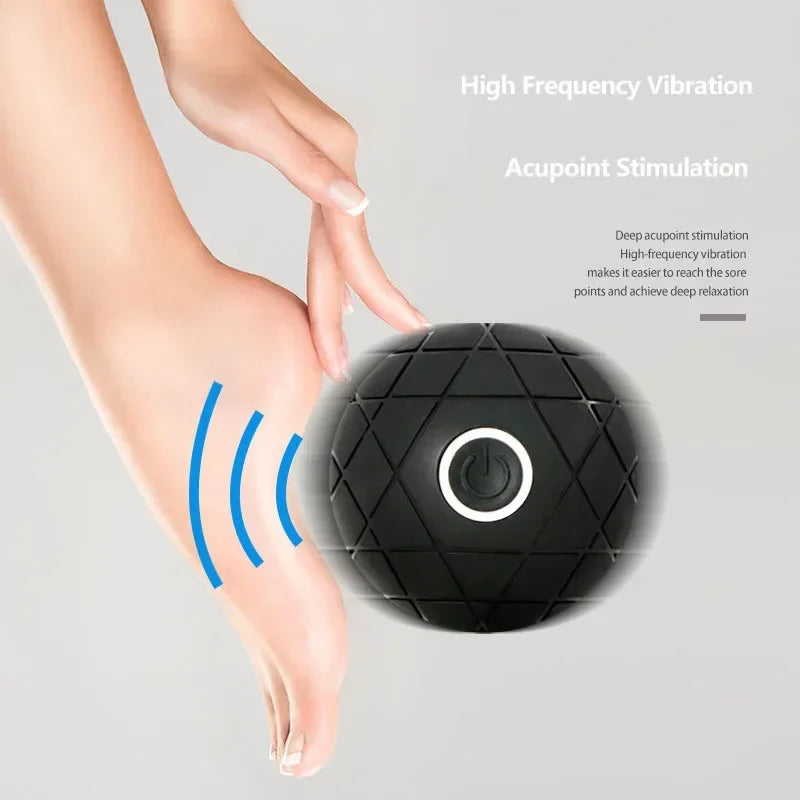 Vibrating Foot Massage Ball High Intensity Yoga Pressure Roller/Electric Rechargeable Muscle Relaxation Indoor Fitness Equipment