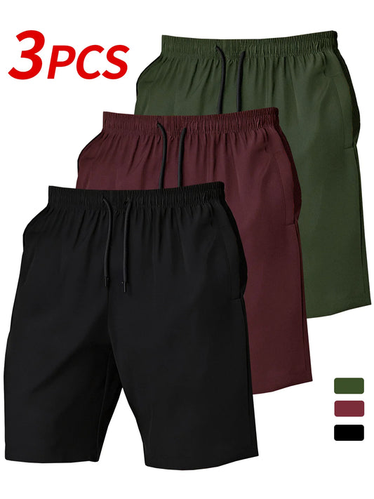 Men's 3-piece quick-dry shorts set lightweight and comfortable fabric/suitable for outdoor sports shopping travel