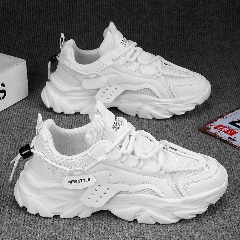 Men's Casual Sneakers Summer Autumn Fashion Outdoor Luxury Lace Up/Round Toe Breathable Non Slip Height Increasing Shoes