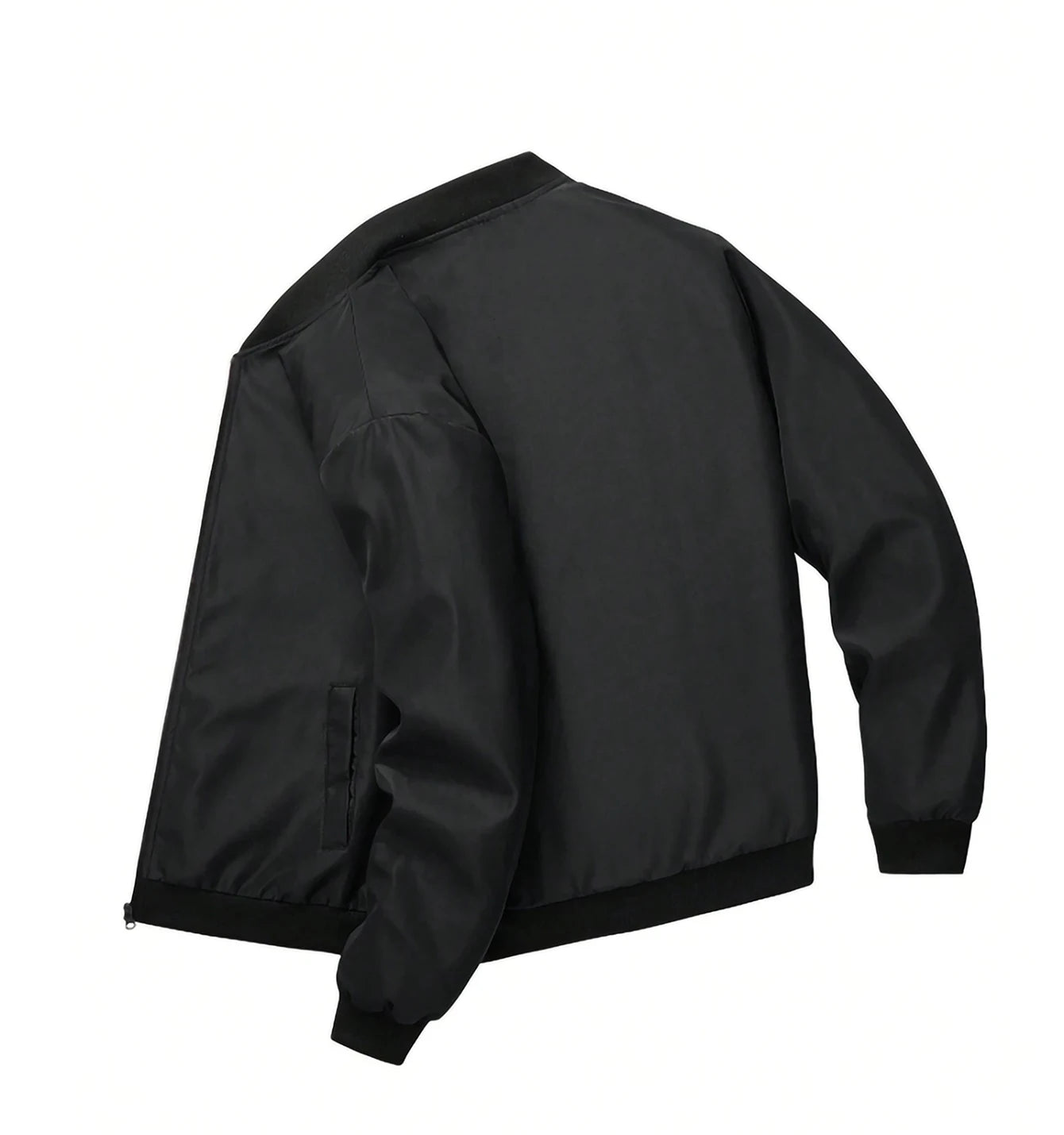 Men's Plain Light Jacket Outdoor Sports and Leisure/Stand-Up Collar Top with Zipper and Elastic Hem Windproof