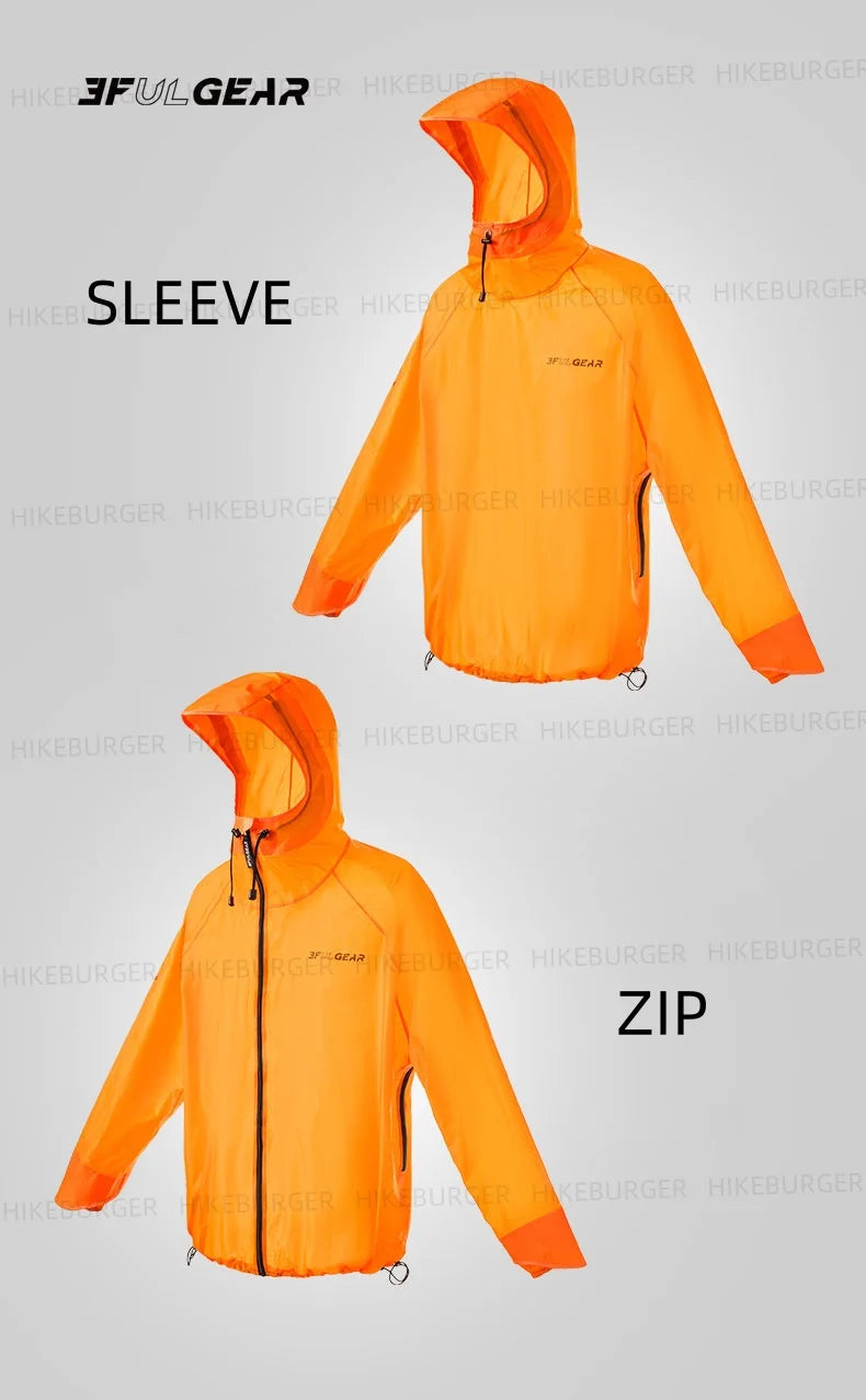 3F UL GEAR QingSuo Spilt Rain Poncho Outdoor Ultralight/Sleeve Rain Coats 15D Nylon Waterproof Hiking Cycling Jacket