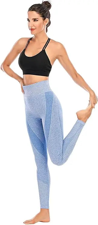 Color Block Skinny Leggings/Casual High Waist Workout Leggings Women's Clothing Pants