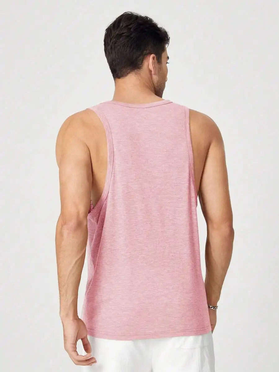 AXEPEAK Men's Casual Sports Tank Top Embroidered Logo Gym/Athletic Muscle Tank Summer Slim Fit Designer Luxury Brand Style