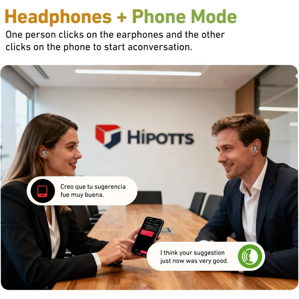 Real-Time Language Translator Earbuds Wireless Headphones/with Touch Screen Bluetooth Earphones for Travel and Learning