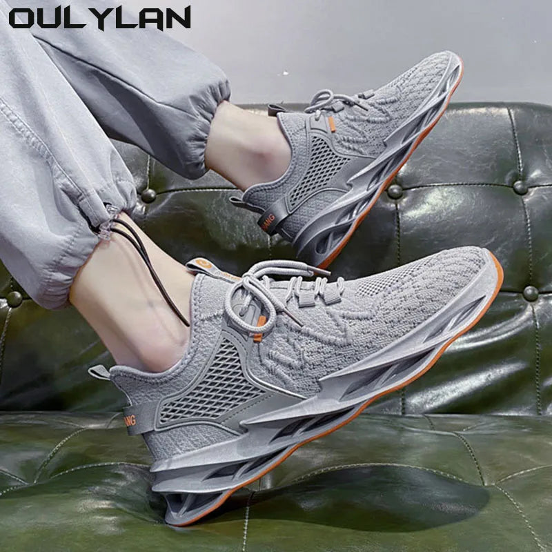 Oulylan Men's Casual Shoes Fashionable All-Matching Sneakers/Men's Shoes Flying Weaving Mesh Shoes