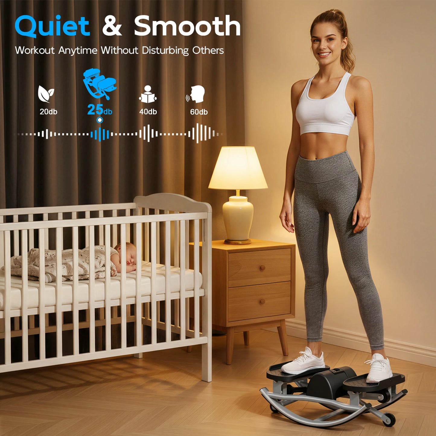 Swing Stepper Machine Intelligent Non-Slip For Exercise/Twist Stair Stepper Trainer Full Body Workout 220 lbs with Digital Display