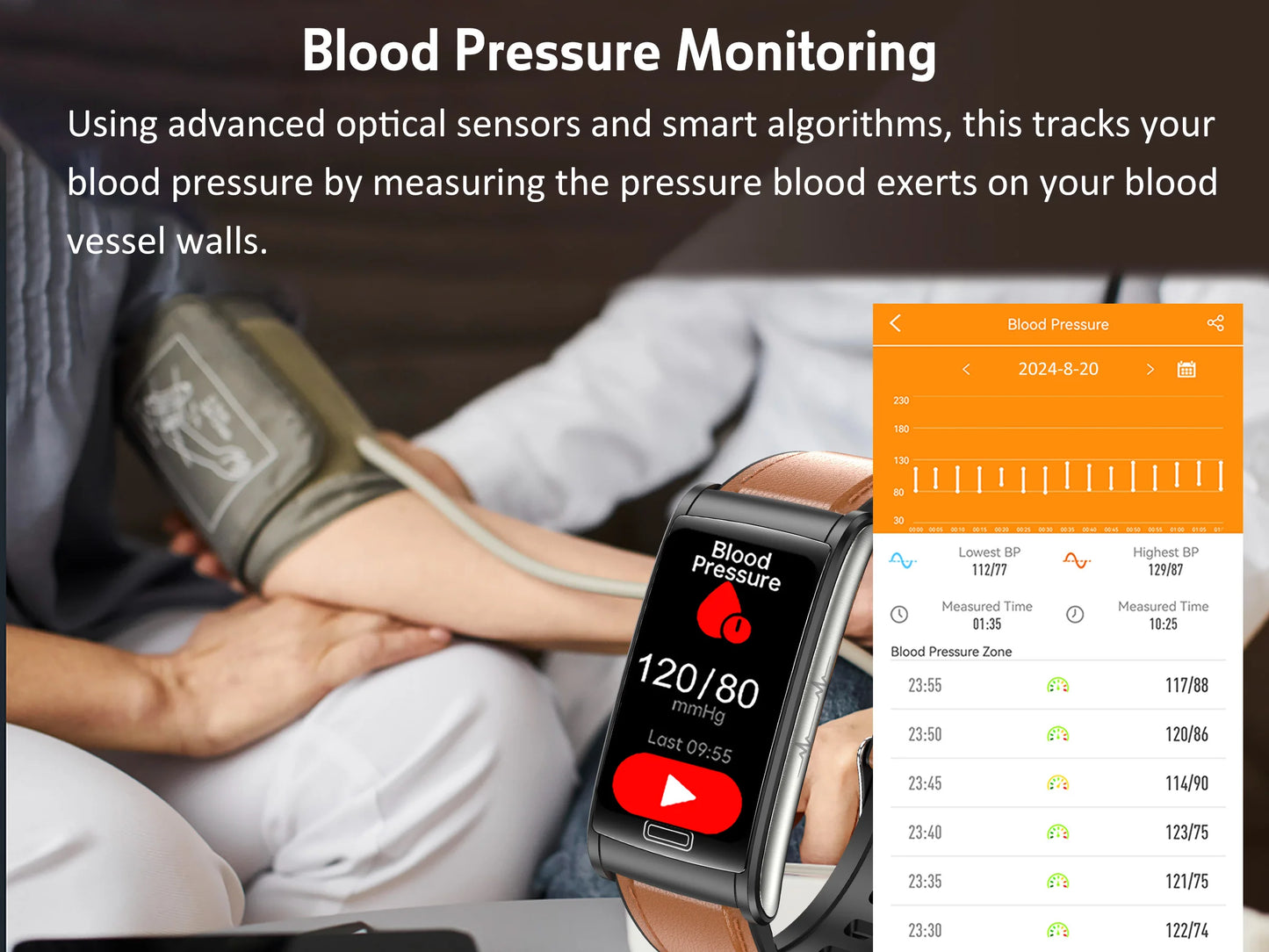 2025 New ECG+HRV Smart Watch Men Women Heart Rate/Blood Pressure Hypoxia Alarm Sleep Monitoring Fitness Sports Music Control